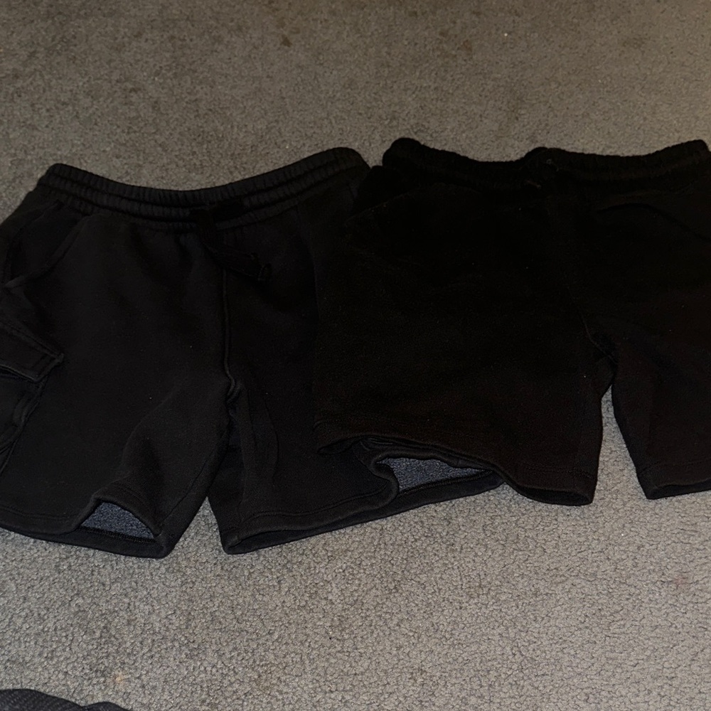 Black Casual Shorts Set